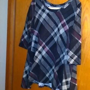 Plaid flowy tunic